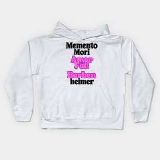 MEMENTO MORI AMOR FATI BARBENHEIMER Kids Hoodie